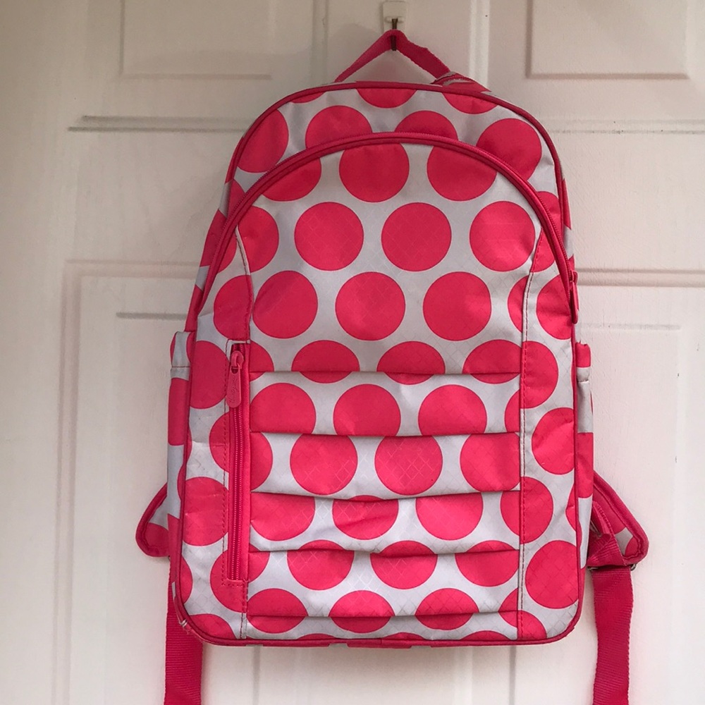 Thirty-one pink poka-dot backpack